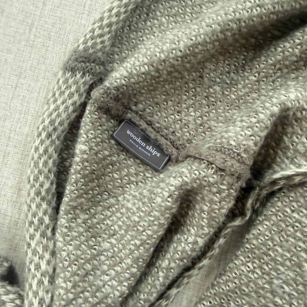 Wooden Ships Knit Infinity Scarf Mohair Wool Fall Warm Layering Neutral Soft